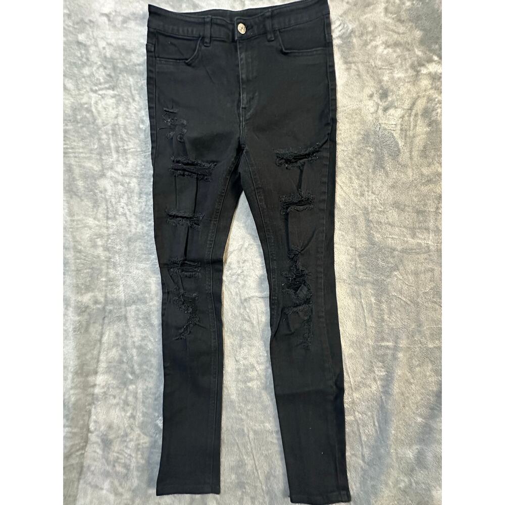 H&M Divided Black Distressed Skinny Jeans Women’s Size 8 slim / 6 junior 9